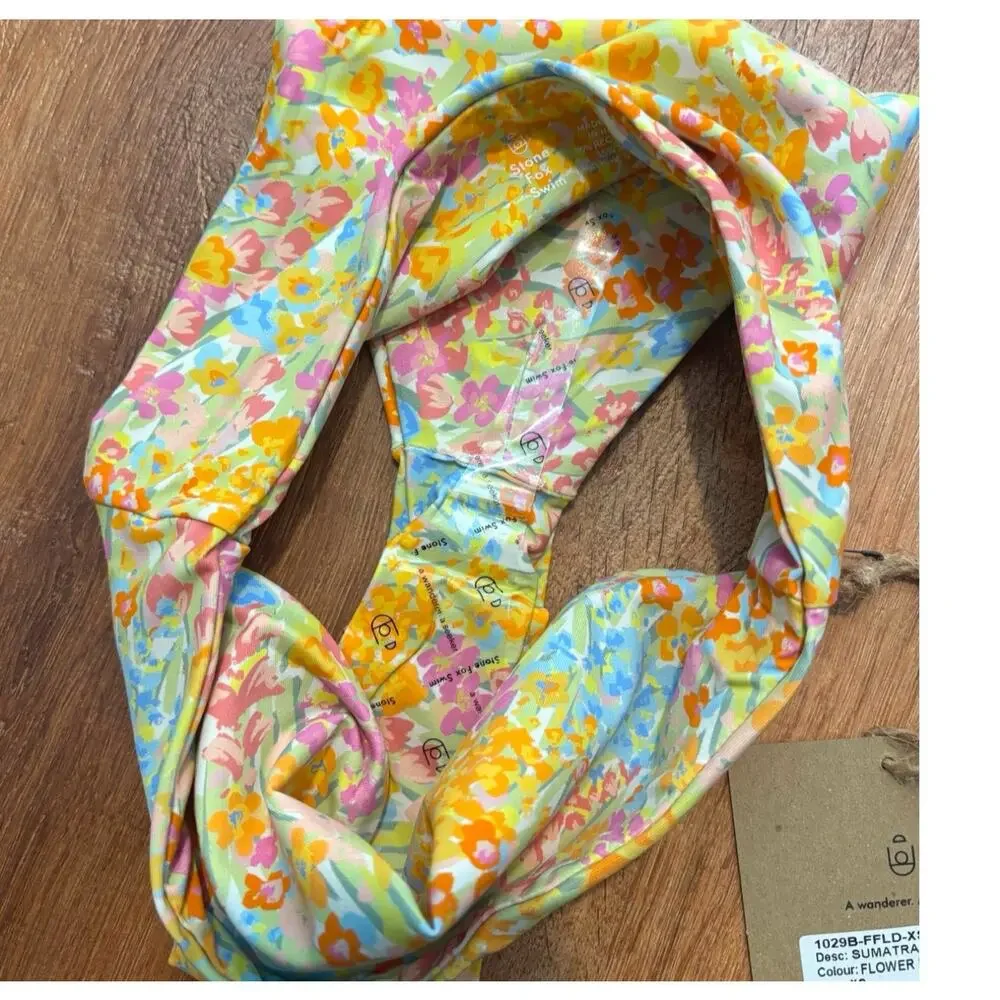 NWT Stone Fox Swim Sumatra Bikini Bottom In Flower Fields Size XS - Picture 6 of 7